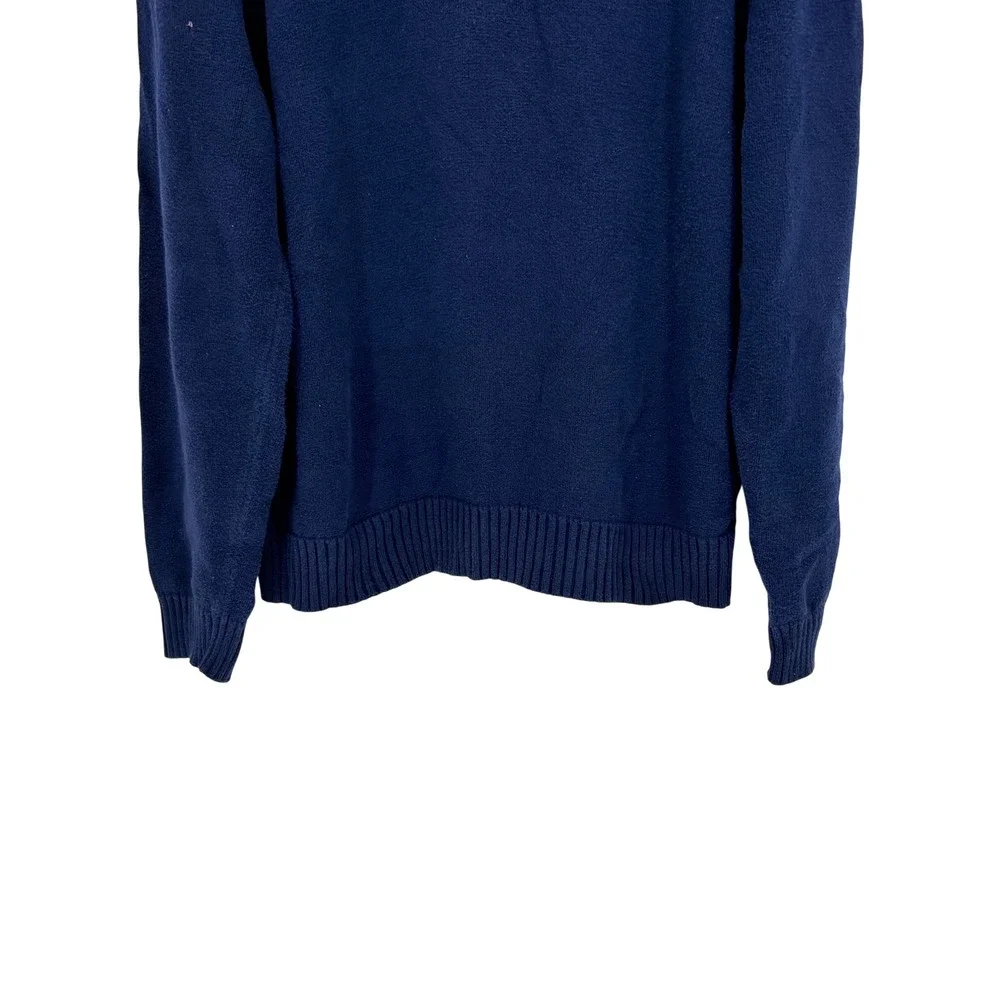 Polo Ralph Lauren 1/4 Zip Sweater Mens Large Blue Cotton Red‎ Pony Logo Pullover